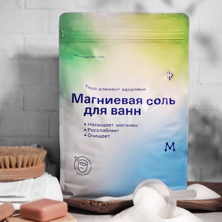 Магниевая соль для ванн в пакете 3 кг